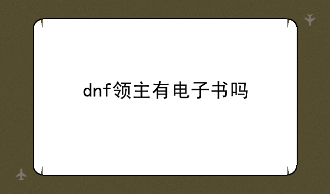 dnf领主有电子书吗