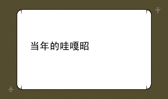 当年的哇嘎是什么