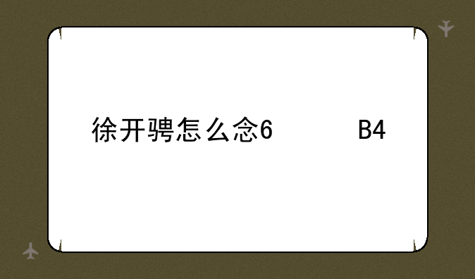 徐开骋怎么念?(名)