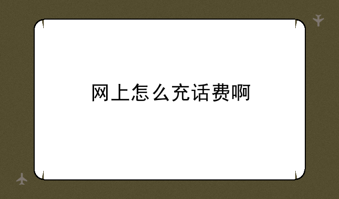 网上怎么充话费啊