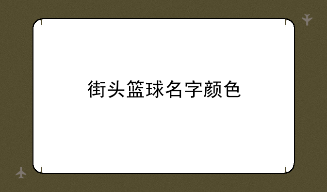 街头篮球名字颜色