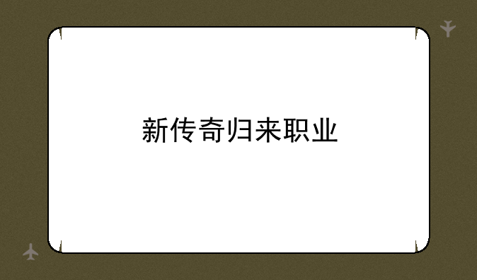 新传奇归来职业