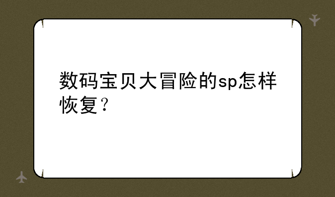 数码宝贝大冒险的sp怎样恢复？
