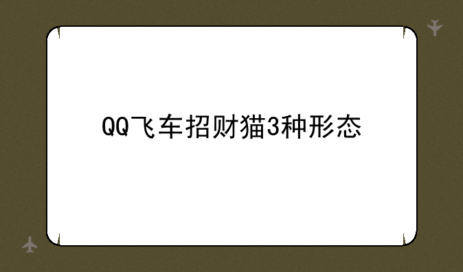 QQ飞车招财猫3种形态