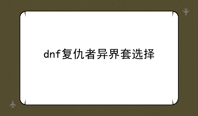 dnf复仇者异界套选择