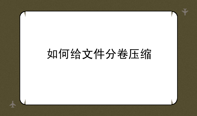 如何给文件分卷压缩
