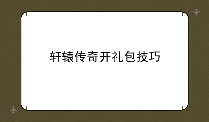 轩辕传奇开礼包技巧