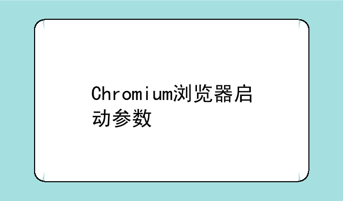 Chromium浏览器启动参数
