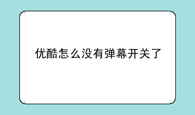 优酷怎么没有弹幕开关了
