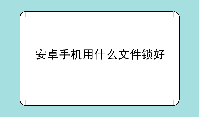 安卓手机用什么文件锁好