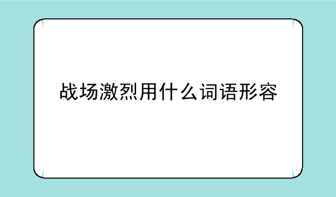 战场激烈用什么词语形容