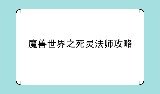 魔兽世界之死灵法师攻略