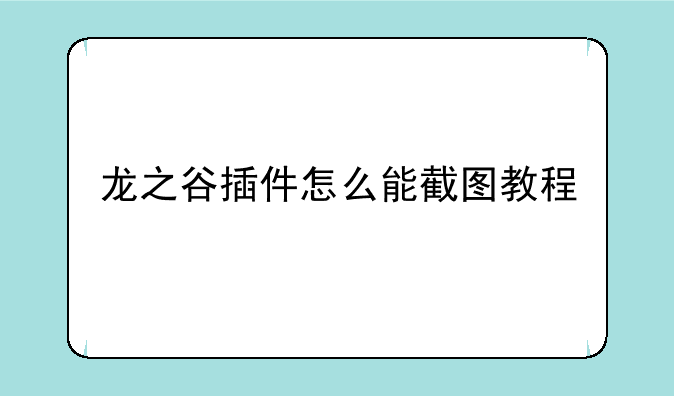 龙之谷插件怎么能截图教程