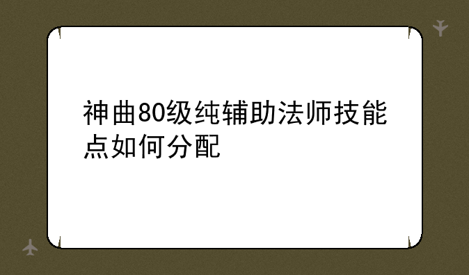 神曲80级纯辅助法师技能点如何分配