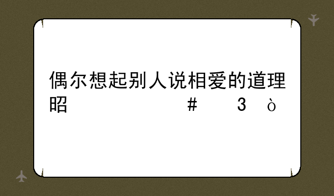 偶尔想起别人说相爱的道理是什么歌？