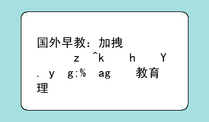 国外早教：加拿大儿童游戏中潜藏的教育理念