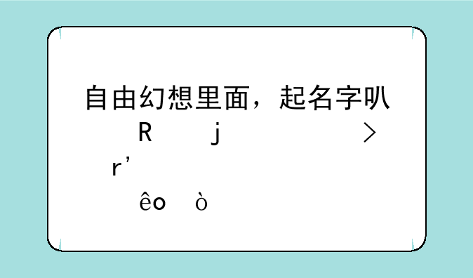 自由幻想里面，起名字可以用的符号有那些？