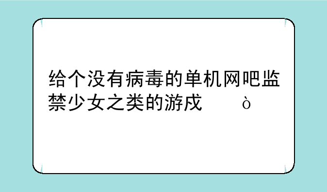给个没有病毒的单机网吧监禁少女之类的游戏？