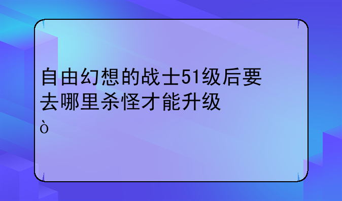 自由幻想的战士51级后要去哪里杀怪才能升级快？