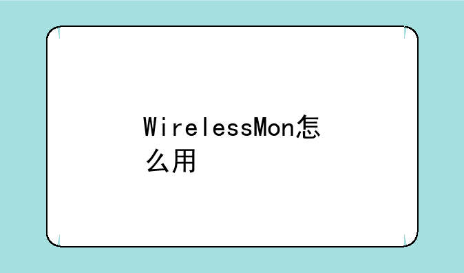 WirelessMon怎么用