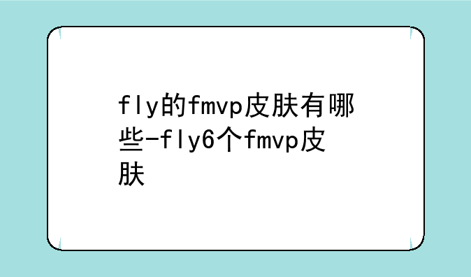 fly的fmvp皮肤有哪些-fly6个fmvp皮肤