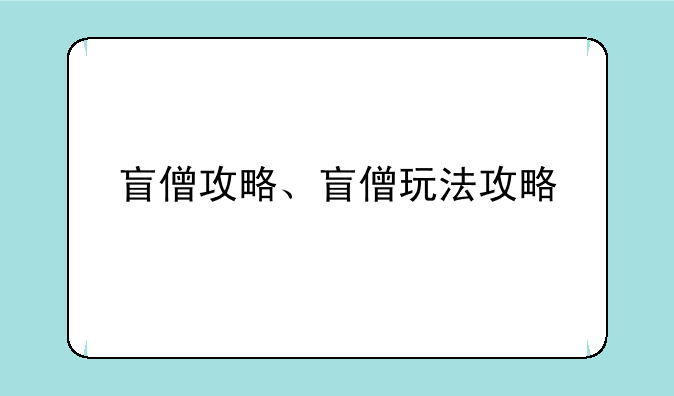 盲僧攻略、盲僧玩法攻略