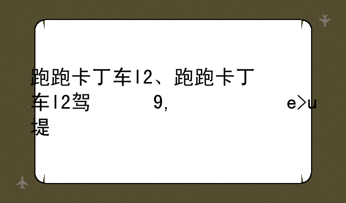 跑跑卡丁车l2、跑跑卡丁车l2驾照神秘工头