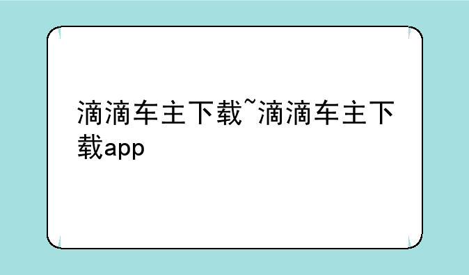 滴滴车主下载~滴滴车主下载app