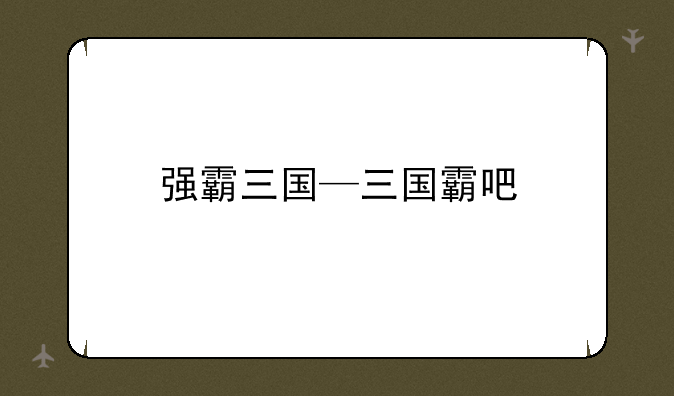 强霸三国—三国霸吧