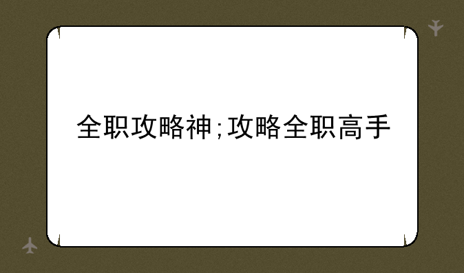 全职攻略神;攻略全职高手